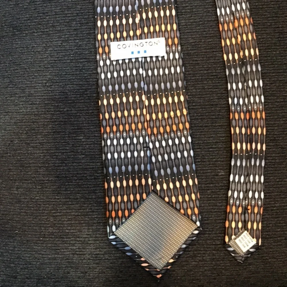 Covington 100% Silk Necktie in Geometric Design Multi Color- 60 Inches